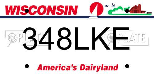 348LKE Wisconsin License Plate