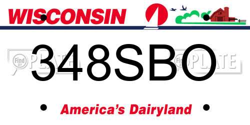 348SBO Wisconsin License Plate