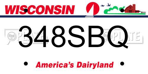 348SBQ Wisconsin License Plate