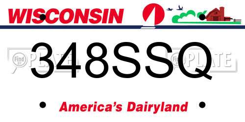 348SSQ Wisconsin License Plate