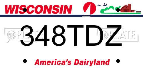 348TDZ Wisconsin License Plate