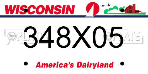 348X05 Wisconsin License Plate