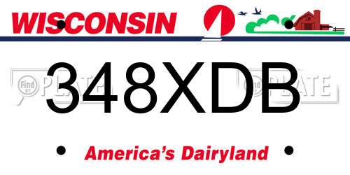 348XDB Wisconsin License Plate