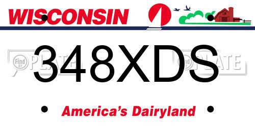 348XDS Wisconsin License Plate