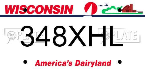 348XHL Wisconsin License Plate
