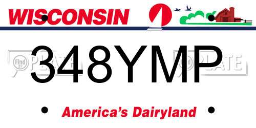 348YMP Wisconsin License Plate