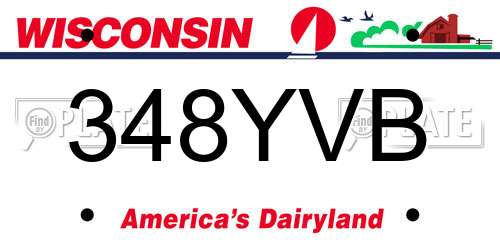 348YVB Wisconsin License Plate