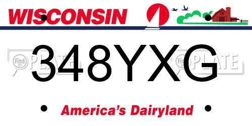 348YXG Wisconsin License Plate