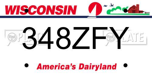 348ZFY Wisconsin License Plate