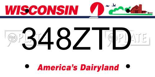 348ZTD Wisconsin License Plate