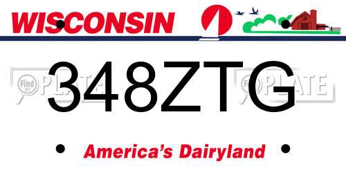 348ZTG Wisconsin License Plate
