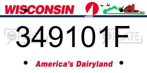 349101F Wisconsin License Plate