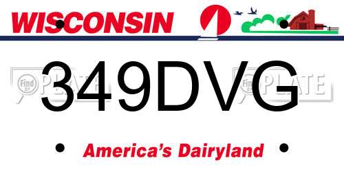 349DVG Wisconsin License Plate