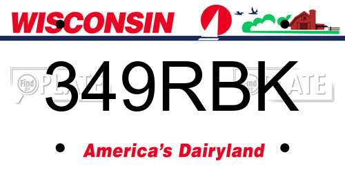 349RBK Wisconsin License Plate