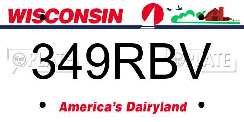 349RBV Wisconsin License Plate