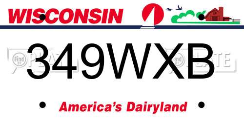 349WXB Wisconsin License Plate