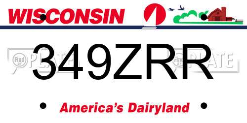 349ZRR Wisconsin License Plate
