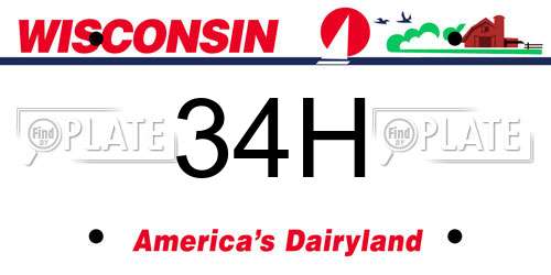 34H Wisconsin License Plate