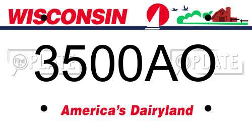 3500AO Wisconsin License Plate