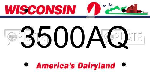 3500AQ Wisconsin License Plate