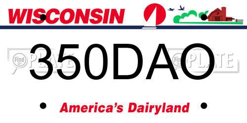 350DAO Wisconsin License Plate