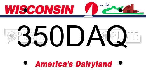 350DAQ Wisconsin License Plate