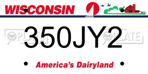 350JY2 Wisconsin License Plate