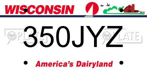 350JYZ Wisconsin License Plate