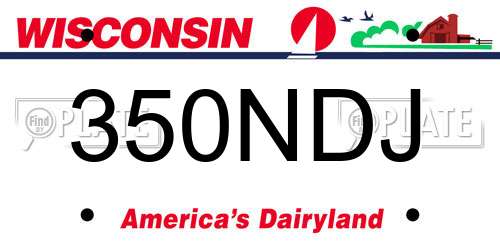350NDJ Wisconsin License Plate