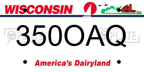 350OAQ Wisconsin License Plate