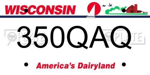 350QAQ Wisconsin License Plate
