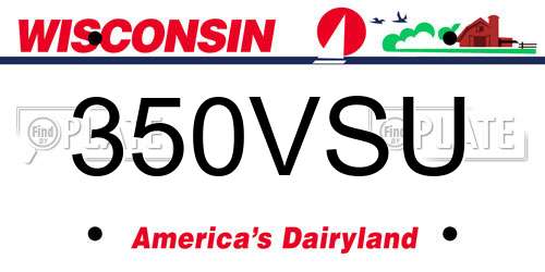 350VSU Wisconsin License Plate