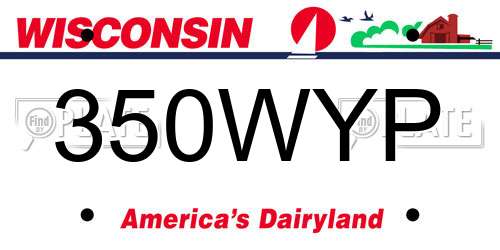350WYP Wisconsin License Plate