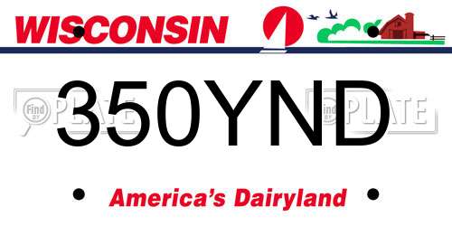 350YND Wisconsin License Plate