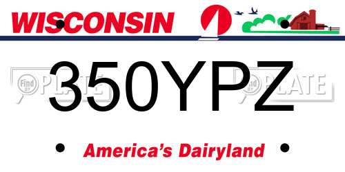 350YPZ Wisconsin License Plate