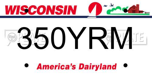 350YRM Wisconsin License Plate