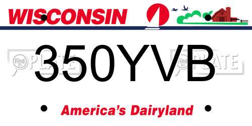 350YVB Wisconsin License Plate