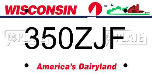 350ZJF Wisconsin License Plate