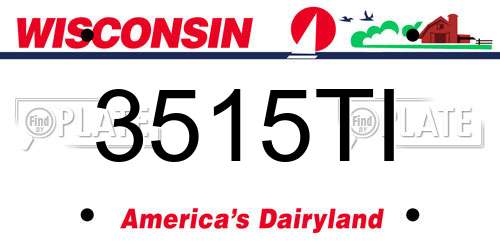 3515TI Wisconsin License Plate
