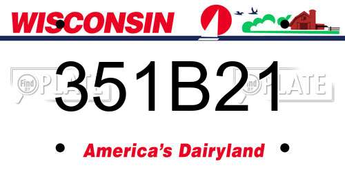 351B21 Wisconsin License Plate