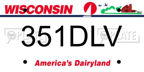 351DLV Wisconsin License Plate