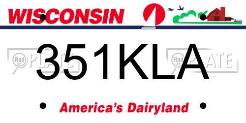 351KLA Wisconsin License Plate