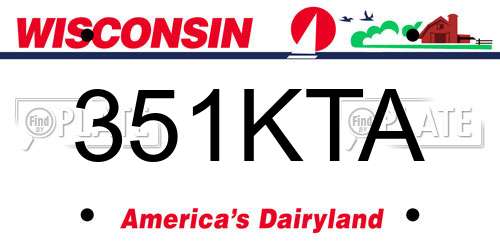 351KTA Wisconsin License Plate