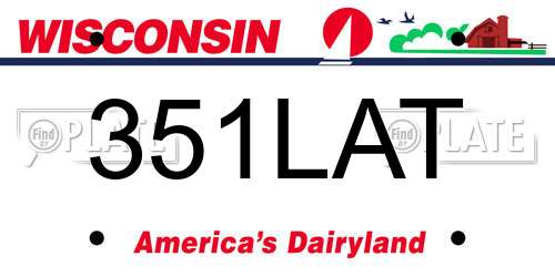 351LAT Wisconsin License Plate