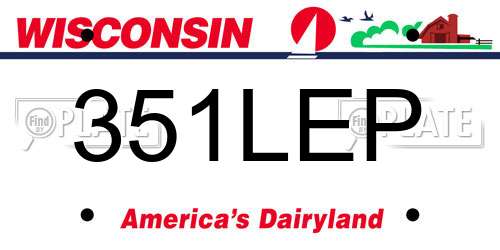 351LEP Wisconsin License Plate