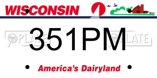 351PM Wisconsin License Plate