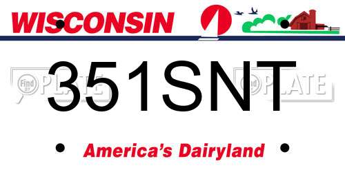 351SNT Wisconsin License Plate