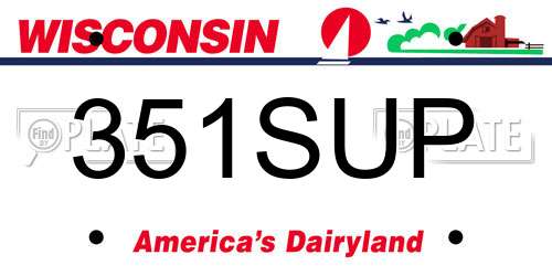 351SUP Wisconsin License Plate
