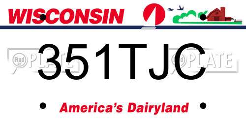 351TJC Wisconsin License Plate