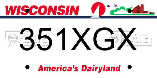 351XGX Wisconsin License Plate